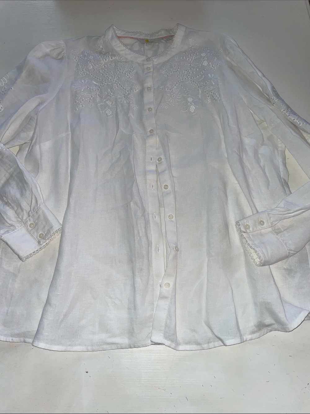 Boden 100% white linen shirt size 16
